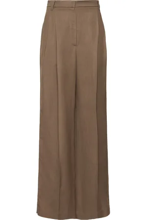 Brunello Cucinelli Fluid Linen Blend Twill Straight Pants