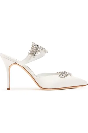 Manolo Blahnik 90mm Lurum Satin Mules