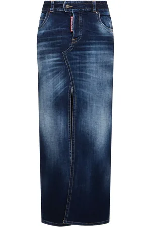 Dsquared2 Front Split Denim Long Skirt