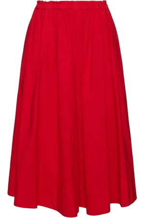 FORTE FORTE Elastic Waist Poplin Midi Skirt