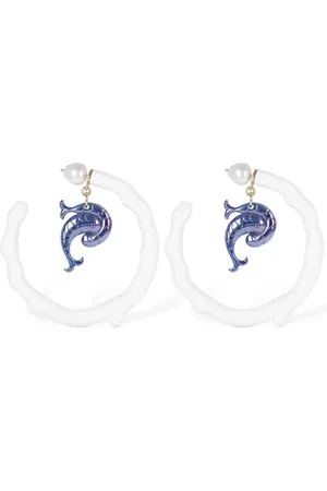 Puccini Resin Hoop Earrings W/ Pesci