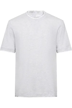Brunello Cucinelli Layered Cotton Jersey Solid T-shirt