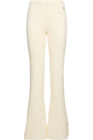 Casablanca Textured Knit Cotton Blend Flared Pants