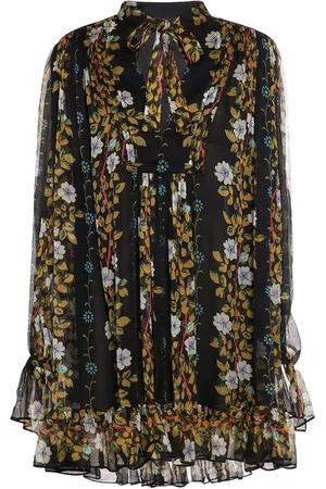 Etro Silk Chiffon Printed Ruffled Mini Dress