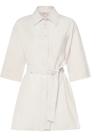 Max Mara Texas Cotton Seersucker Long Shirt