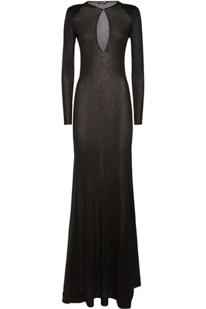 Tom Ford Lurex Viscose Jersey Long Dress W/cutout