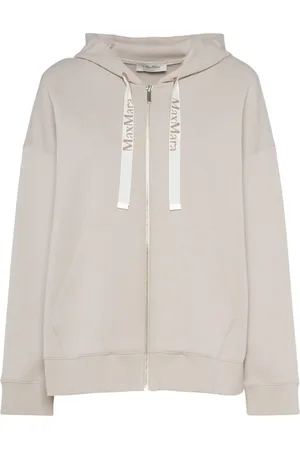 Max Mara Jour Cotton Jersey Zip Up Sweatshirt