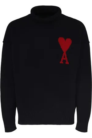 Ami Logo Wool Turtleneck Sweater