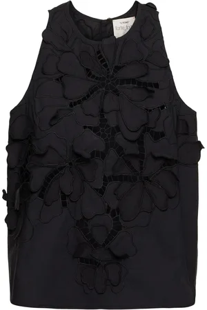 FORTE FORTE En Fleur Embroidered Poplin Top