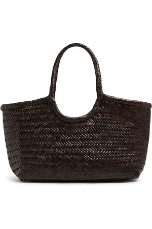 Dragon Diffusion Big Nantucket Woven Leather Basket Bag