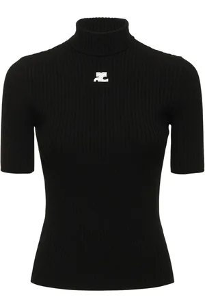 Courrèges Knit Viscose Blend Logo Top