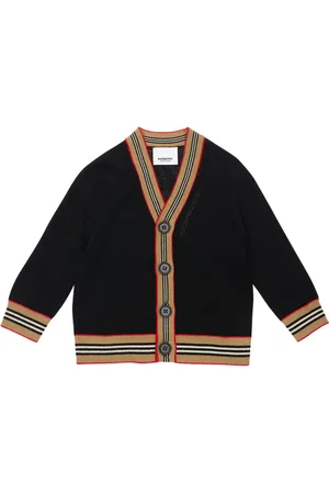 Burberry Icon Stripe Intarsia Wool Knit Cardigan