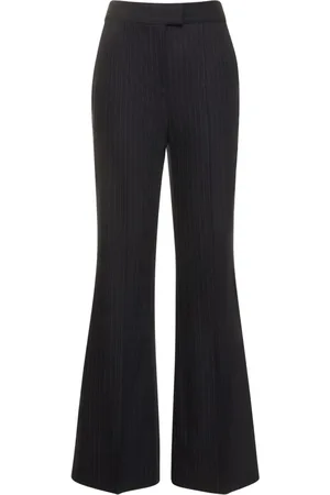 GALVAN Pinstripe Wool Blend Flared Pants