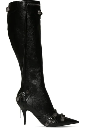 Balenciaga 90mm Cagole Leather Tall Boots