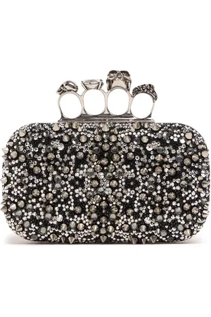 Alexander McQueen Skull Four Ring Embellished Clutch