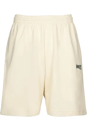Balenciaga Logo Embroidery Cotton Sweat Shorts
