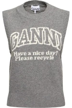 Ganni Logo Wool Blend Vest