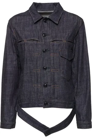 YOHJI YAMAMOTO Loose Denim Paneled Tucked Jacket