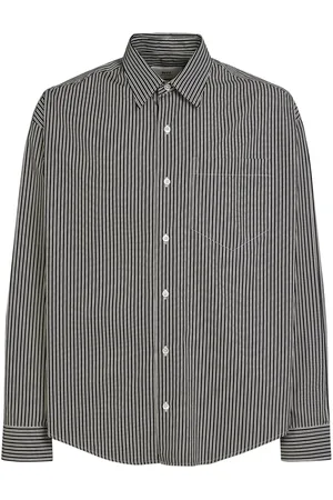 Ami Striped Cotton Boxy Fit Shirt