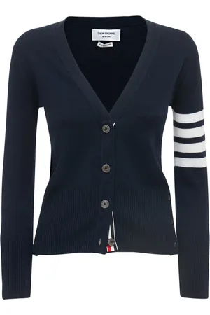 Thom Browne Striped Intarsia Knit Cashmere Cardigan
