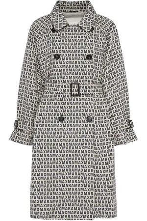 Max Mara Lucio Jacquard Logo Trench Coat