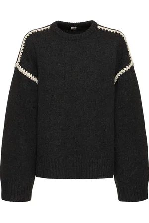 Totême Embroidered Wool & Cashmere Knit Sweater