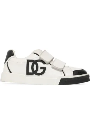Dolce & Gabbana Logo Print Leather Strap Sneakers