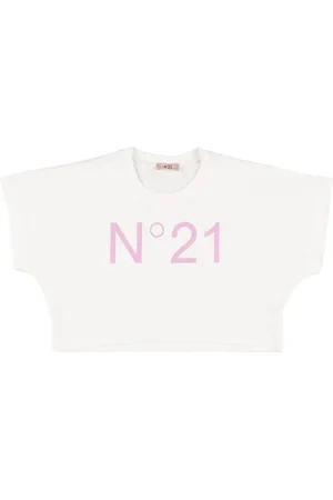 Nº21 Logo Print Jersey Cropped T-shirt