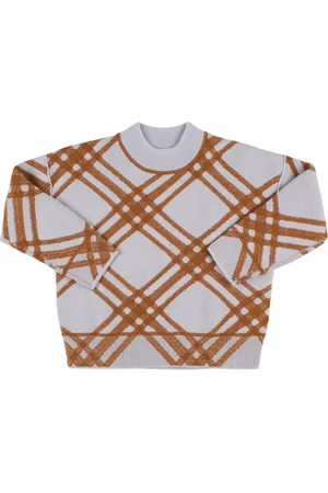 Burberry Check Print Cotton Knit Sweater