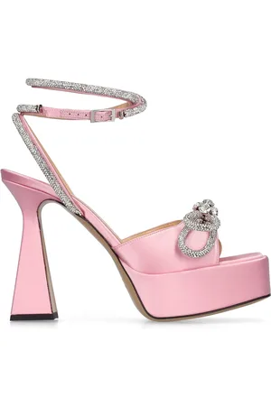 Mach & Mach 140mm Double Bow Satin Sandals