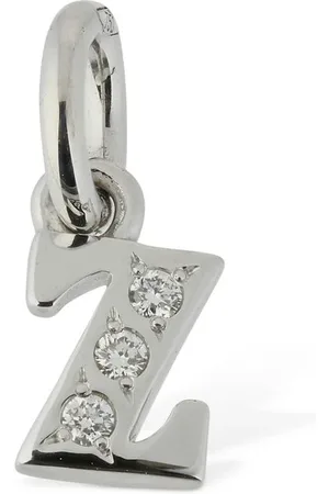 Dodo 18kt White Gold Z Charm W/ Diamonds