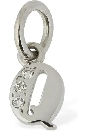 Dodo 18kt White Gold Q Charm W/ Diamonds