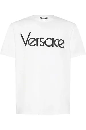 VERSACE Logo Printed Cotton T-shirt