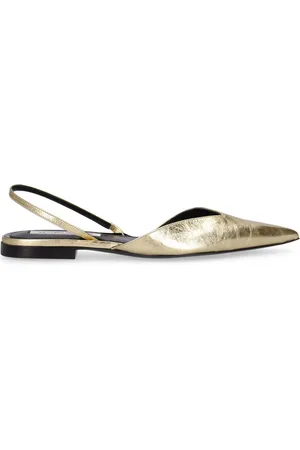 Victoria Beckham Metallic Leather Slingback Flats