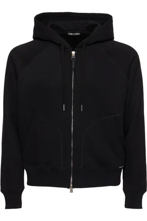 Tom Ford Hooded Cotton Blend Zip-up Sweatshirt
