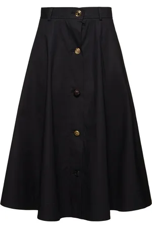 Moschino Stretch Cotton Poplin Midi Skirt