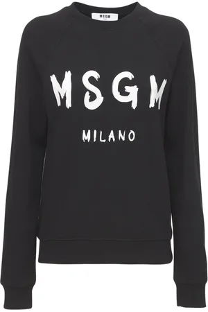 Msgm Logo Printed Cotton Sweatshirt