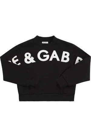 Dolce & Gabbana Logo Print Cropped Cotton Sweatshirt
