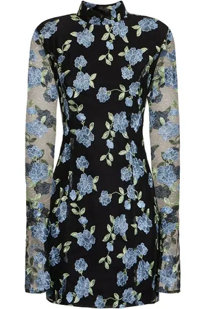 ROTATE Gabriella Embroidered Mesh Mini Dress