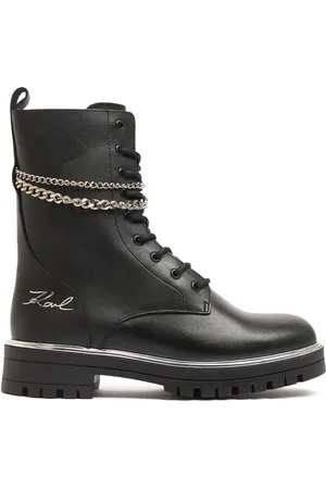 Karl Lagerfeld Leather Combat Boots