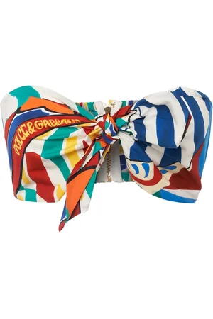 Dolce & Gabbana Carretto Cotton Poplin Bandeau Top