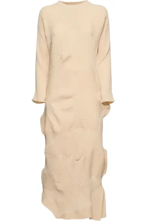 Issey Miyake Kone Kone Pleated Long Sleeve Midi Dress