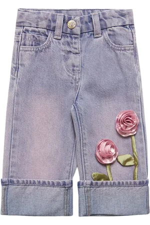 MONNALISA Embroidered Denim Jeans