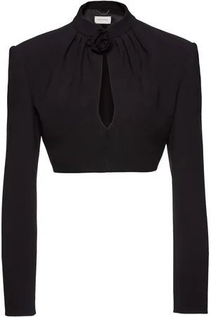 MAGDA BUTRYM Keyhole Wool Crepe Crop Jacket