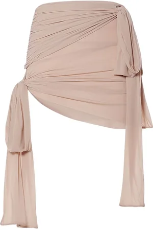 BLUMARINE Draped Jersey Mini Skirt W/bows