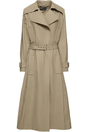 Alberta Ferretti Belted Cotton Blend Gabardine Trench