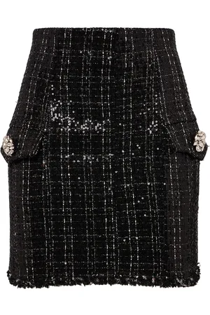 Balmain Glittered Tweed Mini Skirt