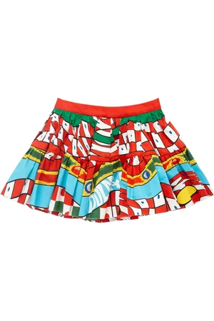 Dolce & Gabbana Carretto Print Cotton Poplin Mini Skirt