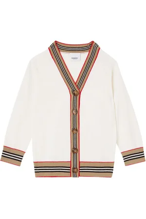 Burberry Icon Stripe Intarsia Wool Knit Cardigan