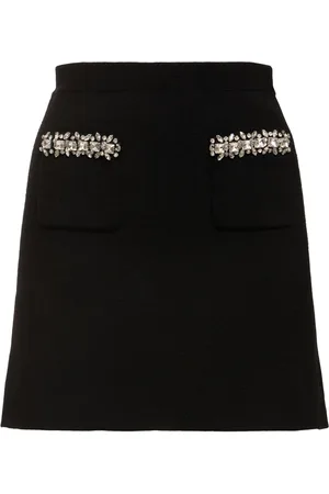 Self-Portrait Embellished Knit Mini Skirt